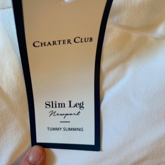 Charter Club White Newport Slim Leg Pants 6P - Damaged - Picture 2 of 7